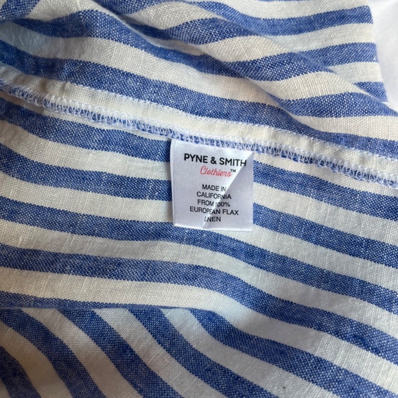 Pyne and Smith — Model No. 11 Dress in blue and white stripe — linen medium - Picture 4 of 5